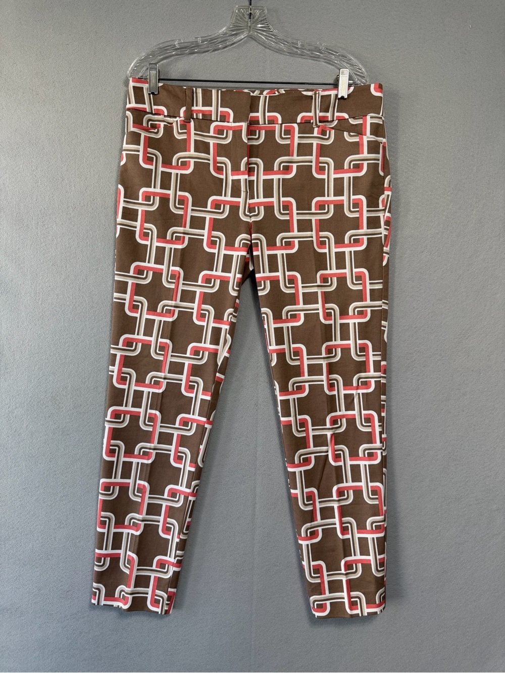 7th Avenue Design Studio Dress Pants s10 Women’s Brown/Pink/White Straight Leg